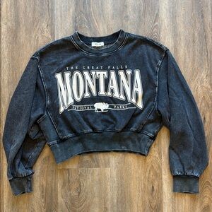 Garage ‘Montana National Parks’ Cropped Oversized Crew Neck Sweatshirt